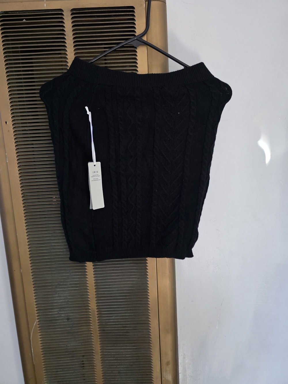 Women's Black Cable Knit Mini Skirt